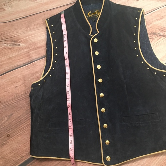 Scully Suede Leather Vest with Golden Buttons - Picture 8 of 8